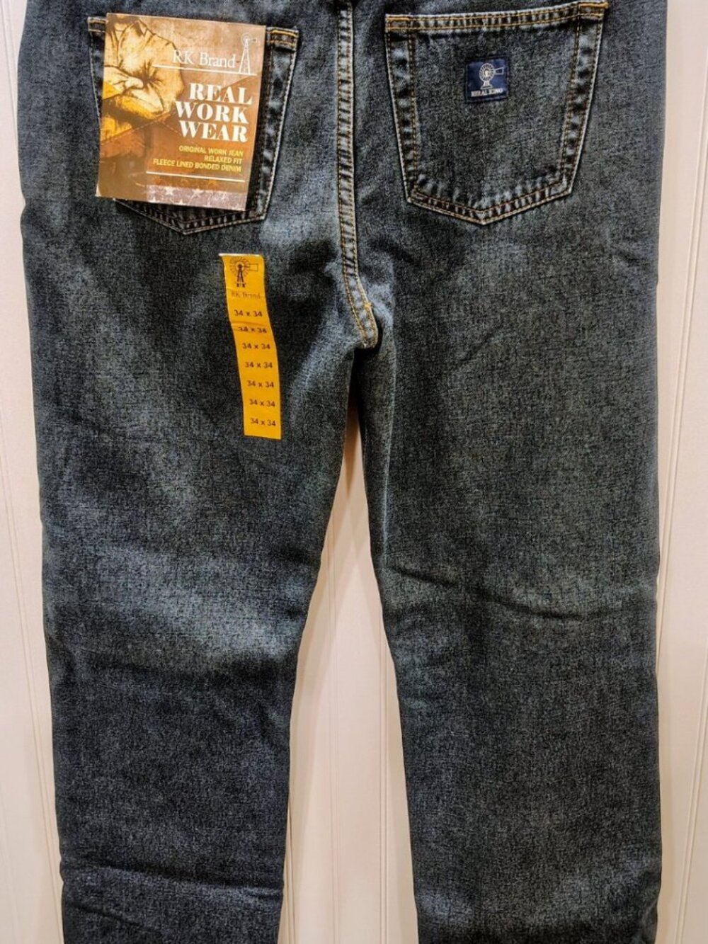 NWT Rural King Workwear Fleece Lined Denim Jeans, 34x34